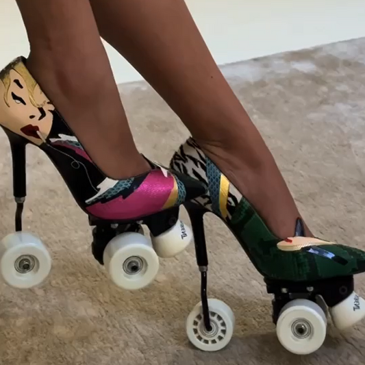 Graffiti Roller High Heels