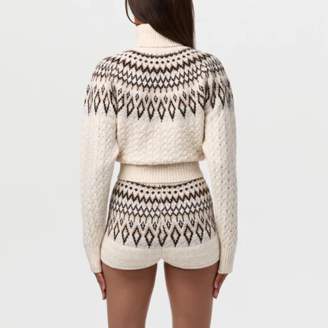 Knit Fair Isle Two-Piece Set