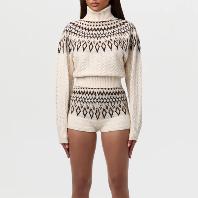 Knit Fair Isle Two-Piece Set