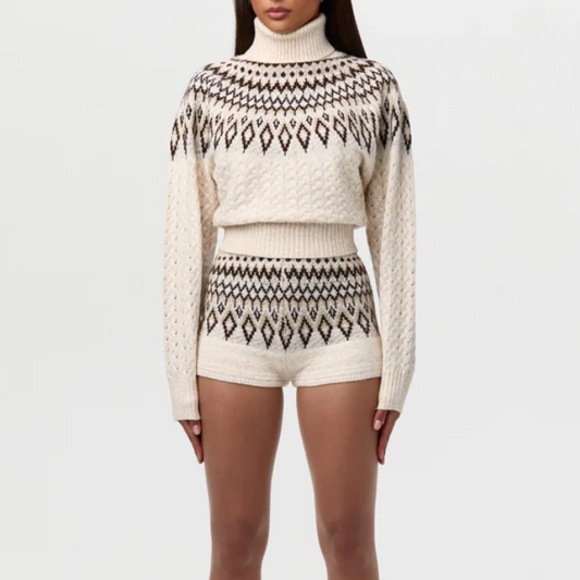 Knit Fair Isle Two-Piece Set