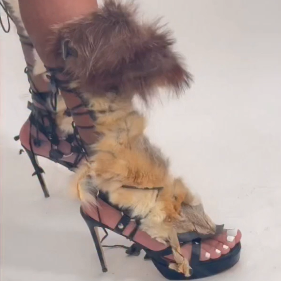 Sand Color Gradient Strappy High Heels