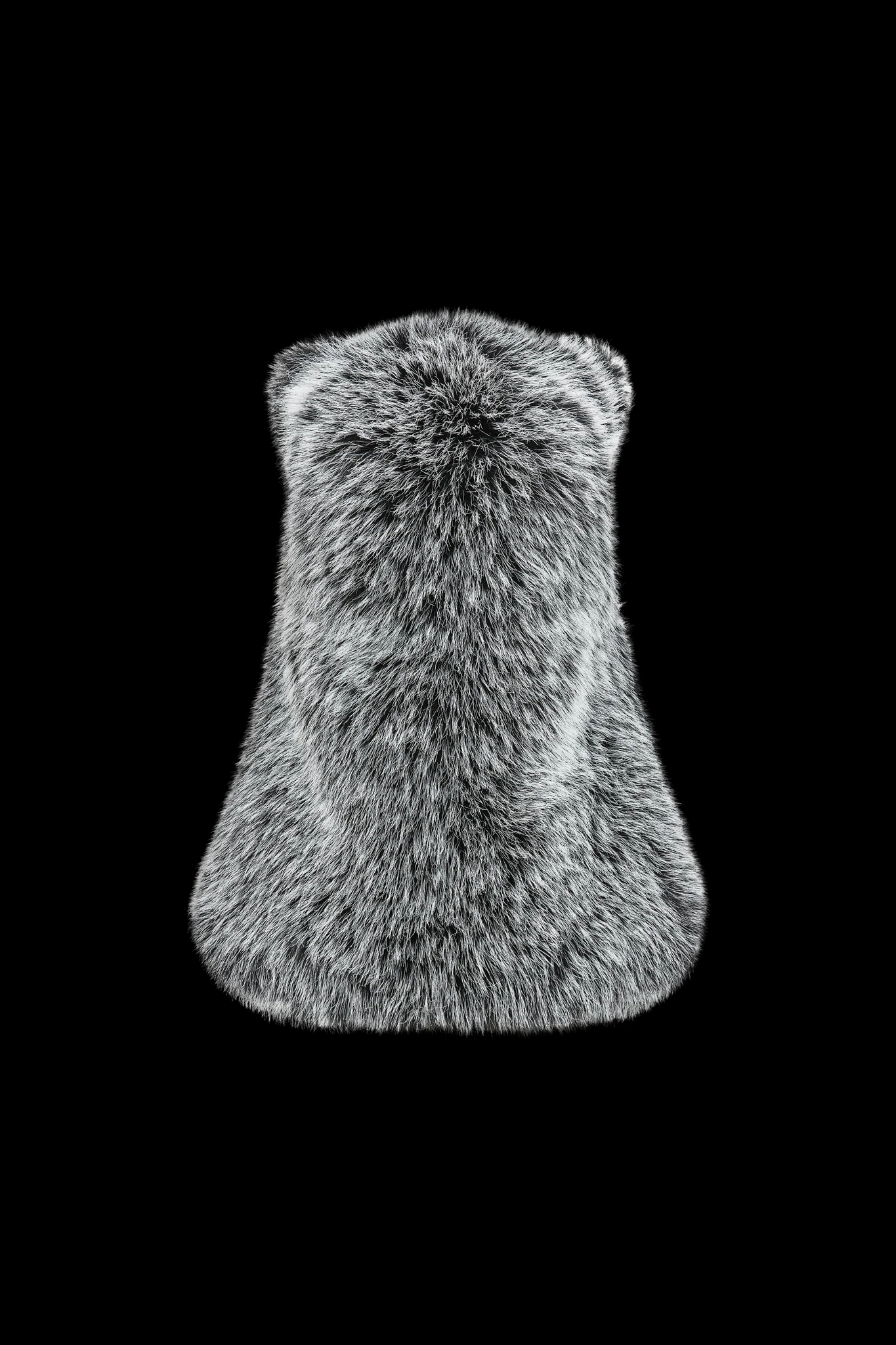 Pepper-Brown Faux Fur Long Coat & Hat