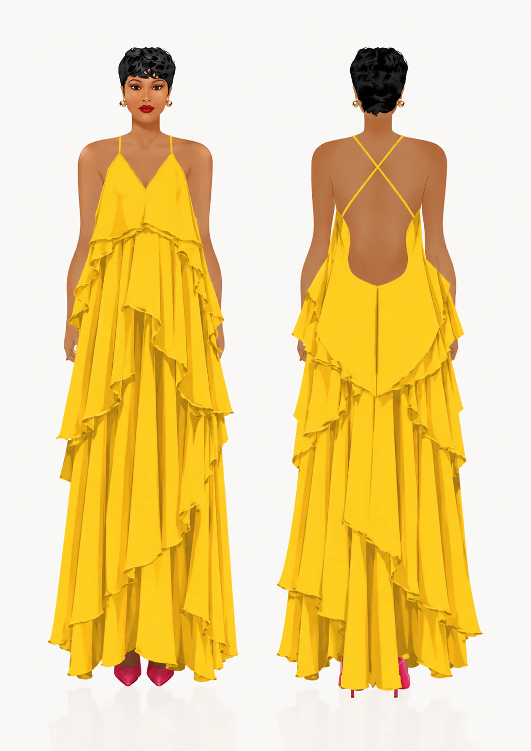 Summer Ruffle Halter Dress