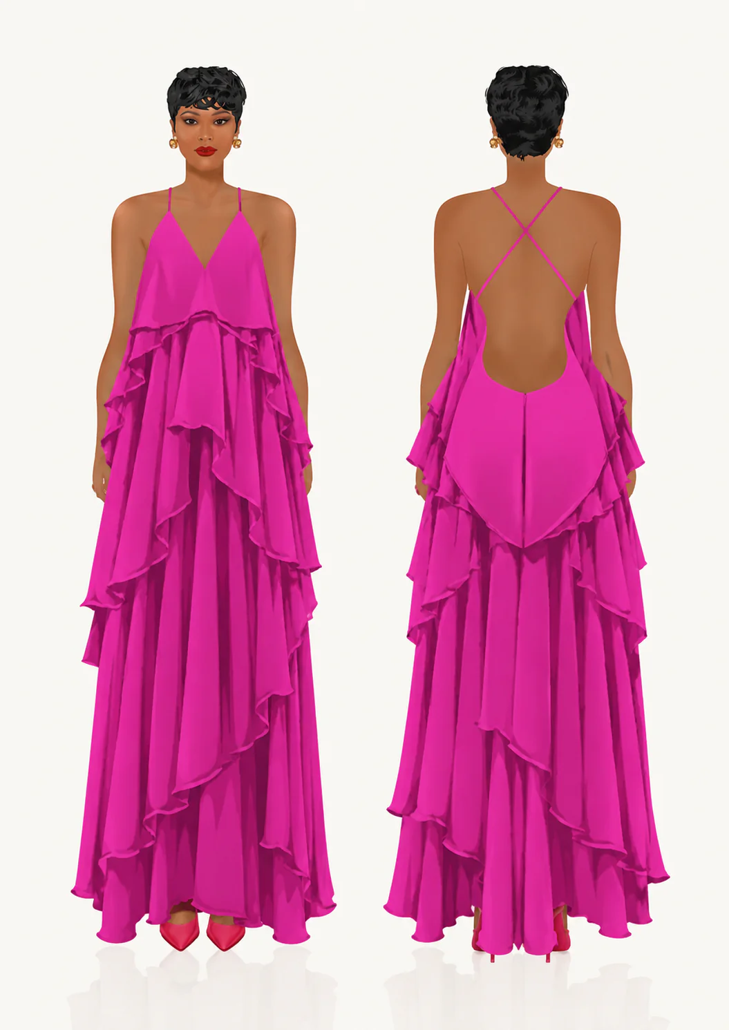 Summer Ruffle Halter Dress