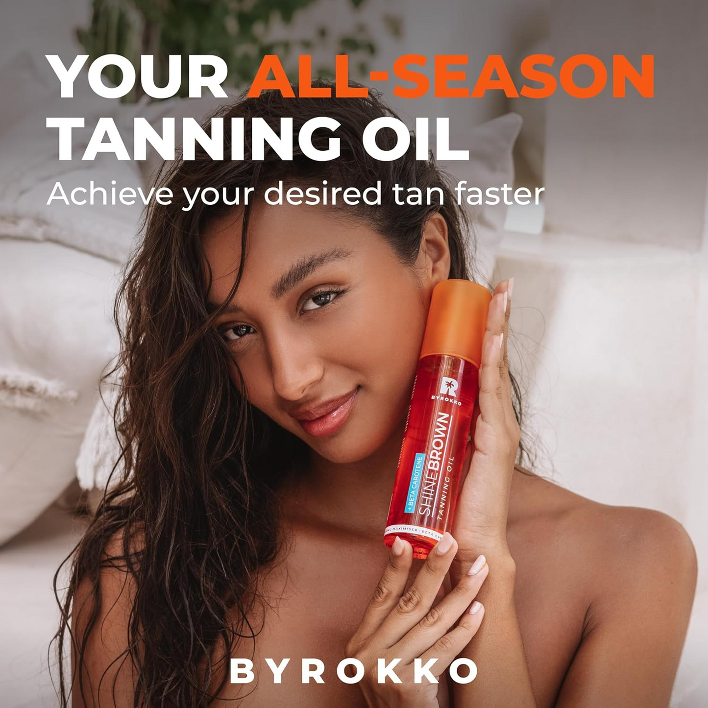 BYROKKO Shine Brown Beta Carotene Tanning Accelerator, Carroten Tanning Gel Effective in Sunbeds & Outdoor Sun, Natural Tan-boosting Sunbed Cream, 200 ml (Beta Carotene Oil 150 ml (Pack of 1))