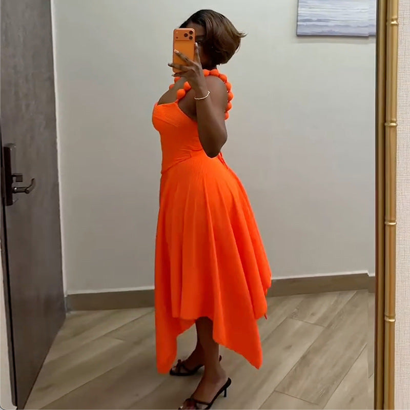 Solid-Color Tank Top & Skirt Two-Piece Set