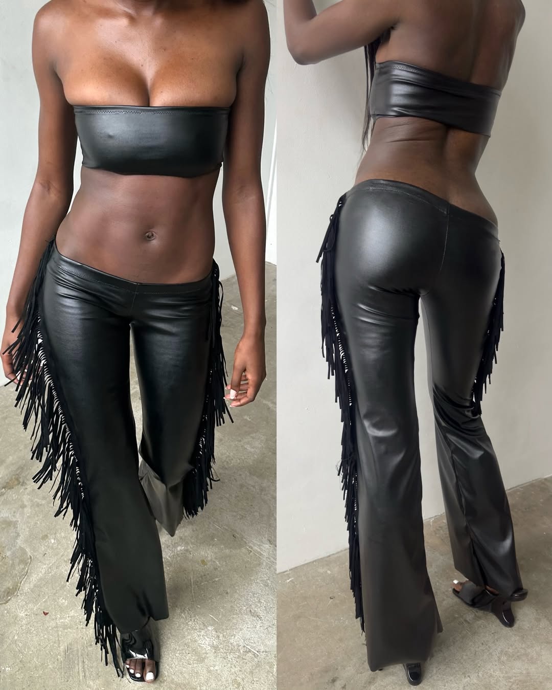 Fringed Slim Fit Pants