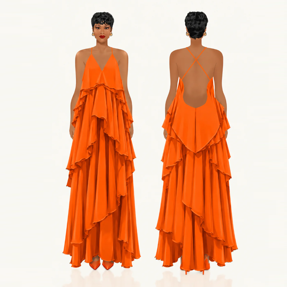 Summer Ruffle Halter Dress