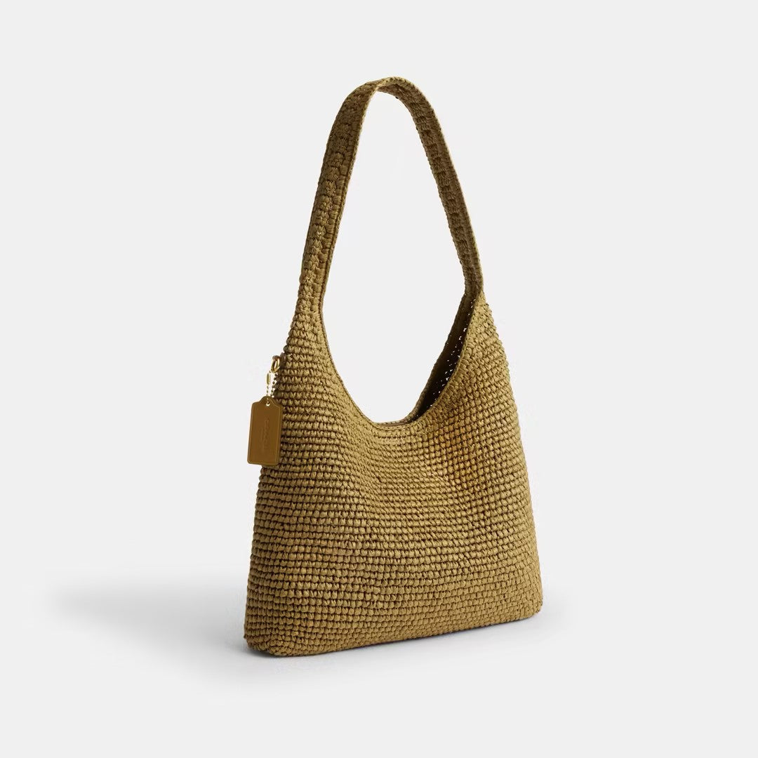 Versatile Straw Weave Shoulder Bag