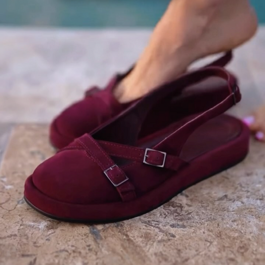 Rose Suede Strappy Sandals