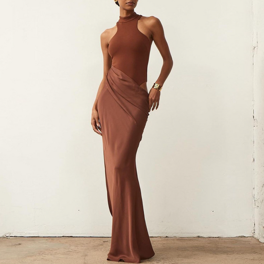 Knitted High Neck Top & Skirt Set