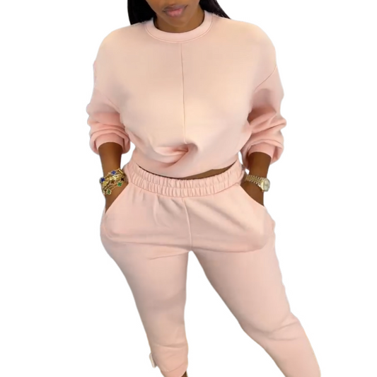 Solid-Color Sweatshirt Set