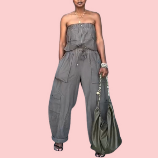 Sheath Zipper Pocket Jumpsuit