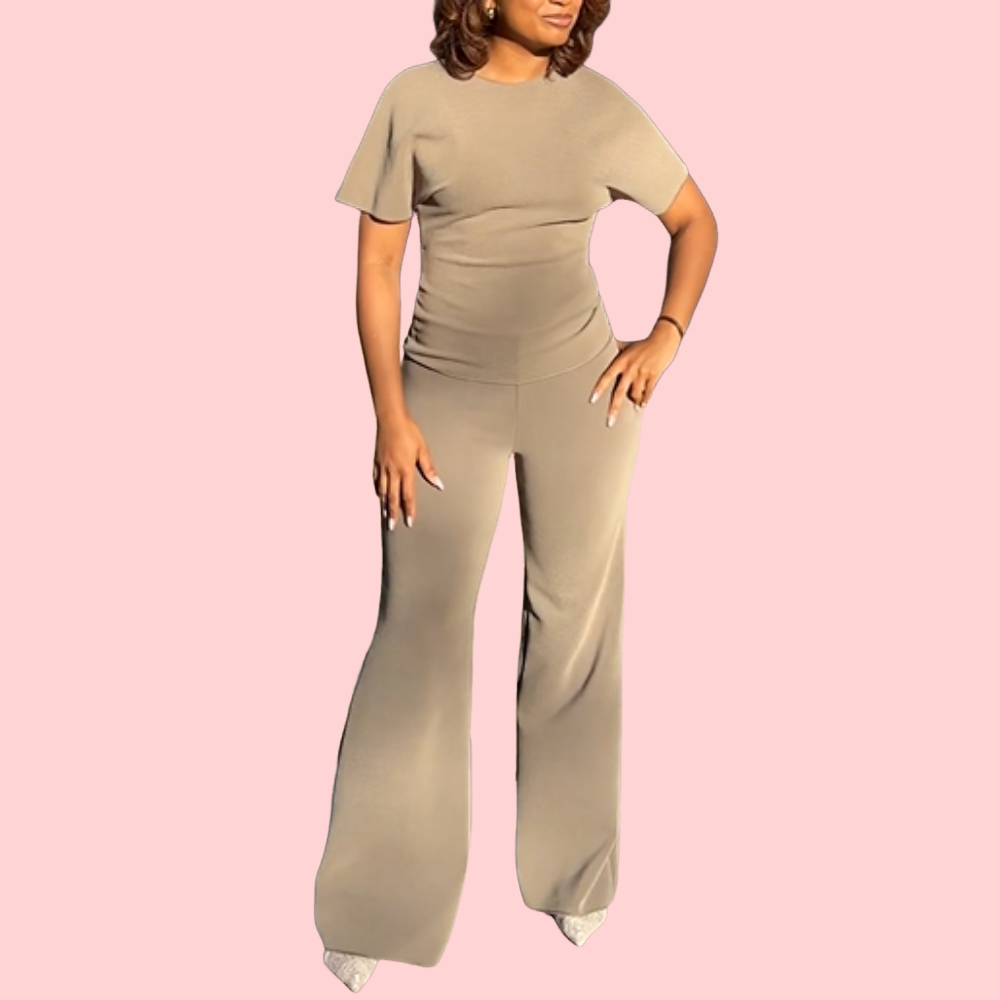 Gray Gradient Backless Jumpsuit