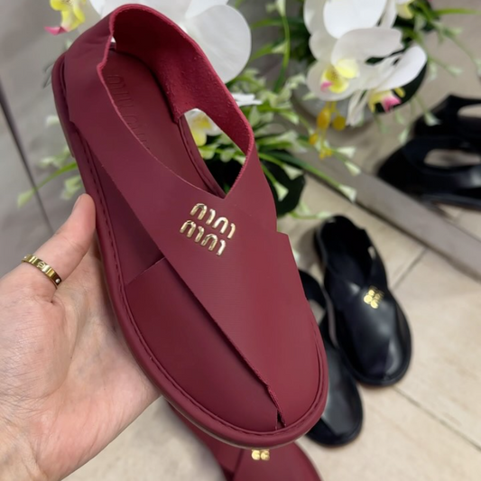 Red Hollow Out Sandals