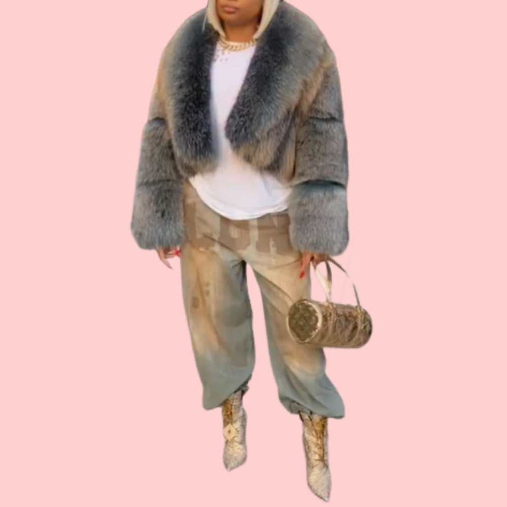 Gradient Fur Short Coat