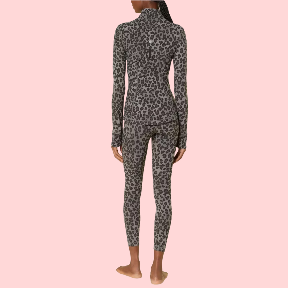 Leopard-Print Yoga Two-Piece Set