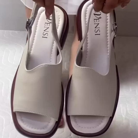 White Leather Strappy Sandals