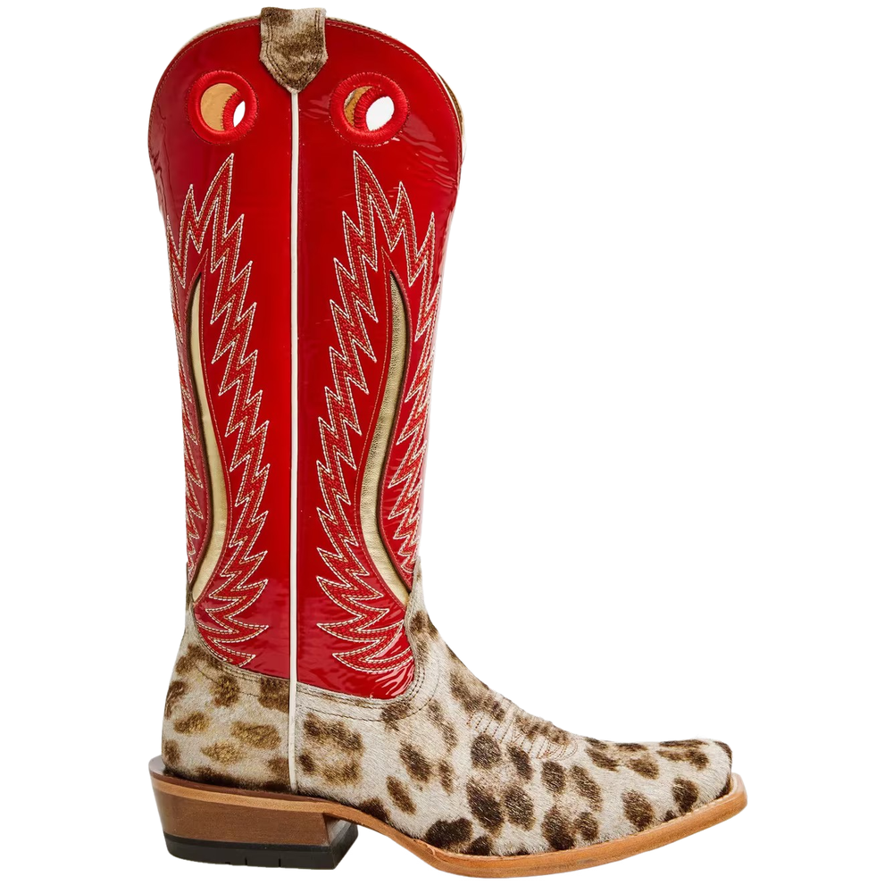 Leopard-print Patchwork Cowboy Boots