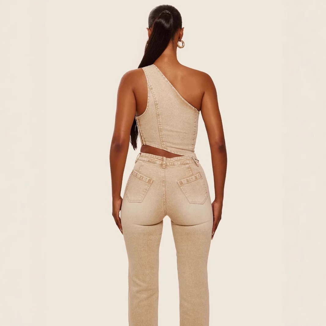 White Washed Raglan Top & Pants Set