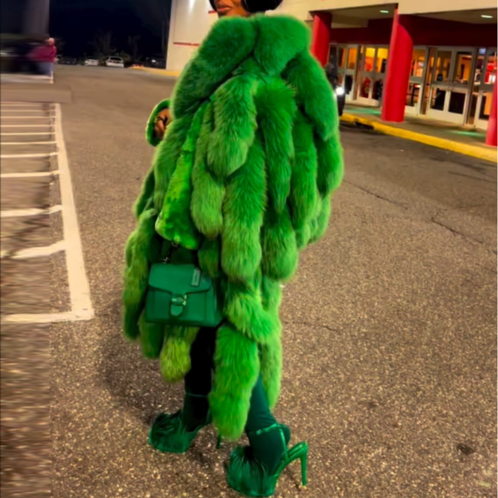 Green Fur Mott Tails Coat