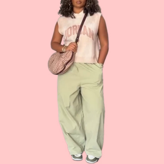 Green Drawstring Athletic Pants