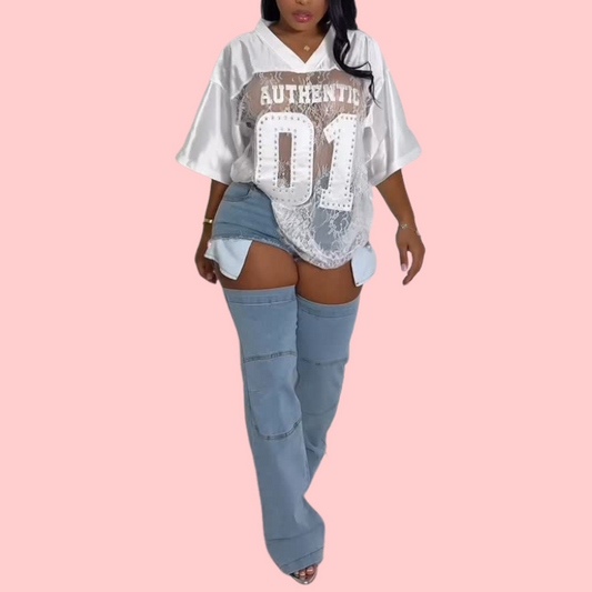 Wear The Attitude Cutout Baggy Jeans