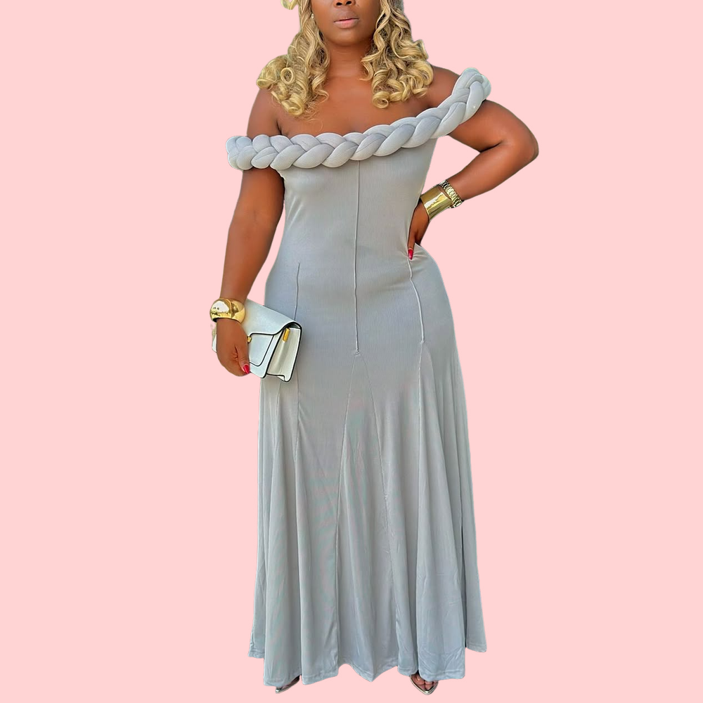 Twisted One-Shoulder Pleated Slim-Fit Maxi Dress