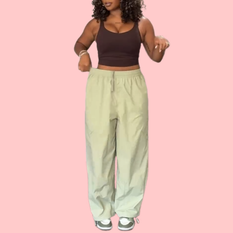 Green Drawstring Athletic Pants