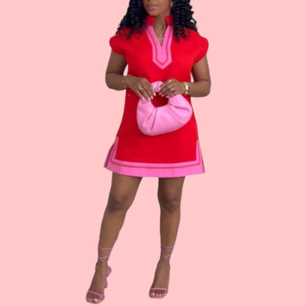 Sweet heart Trim Mini Dress