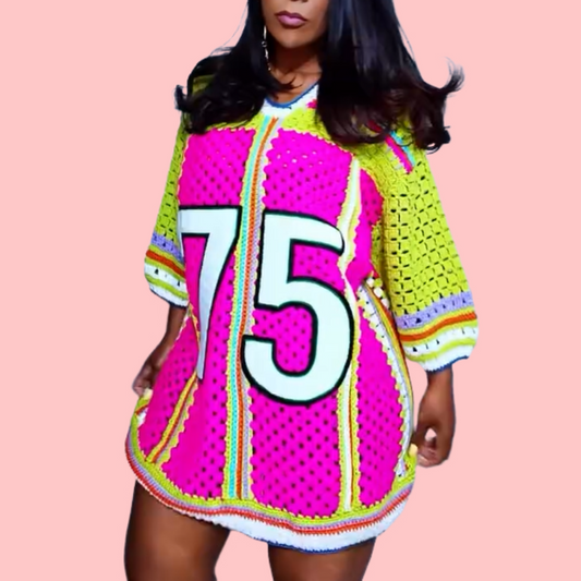 Colorful Knit Digital Top