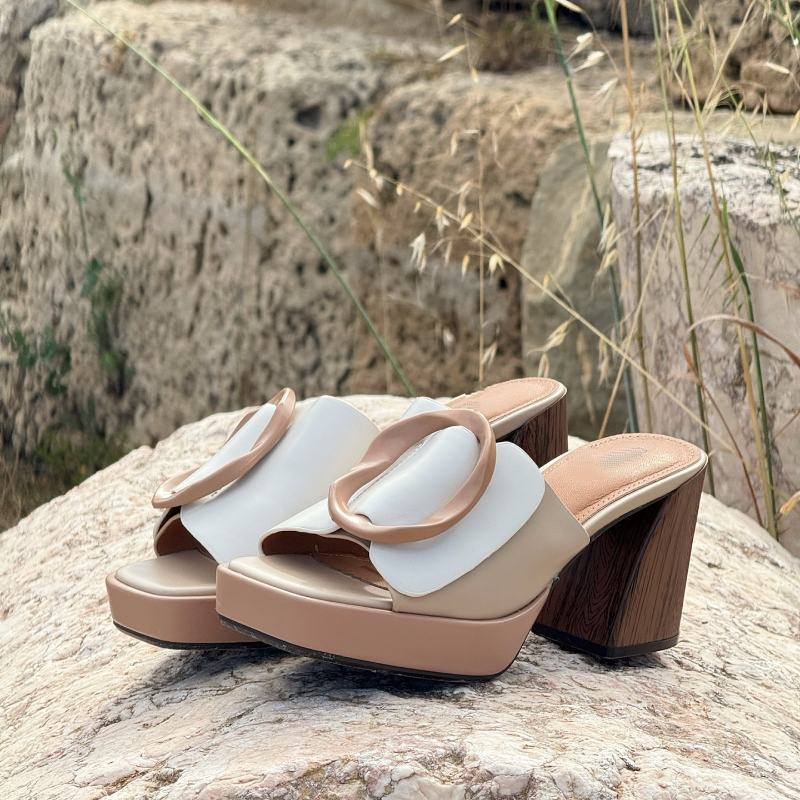Women's Thick-Heeled Contrast Summer Sandals