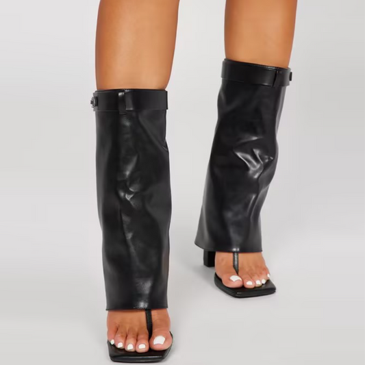 Open Toe Knee-High Boots