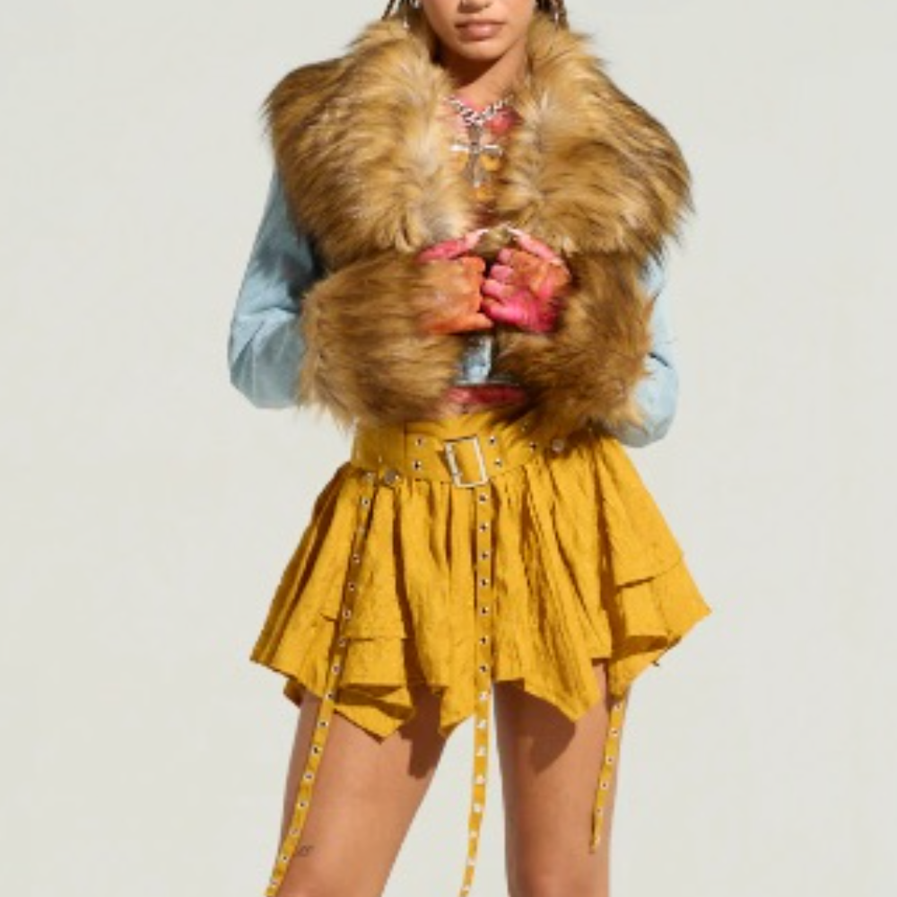 Gisele Cropped Fur Trim Jacket