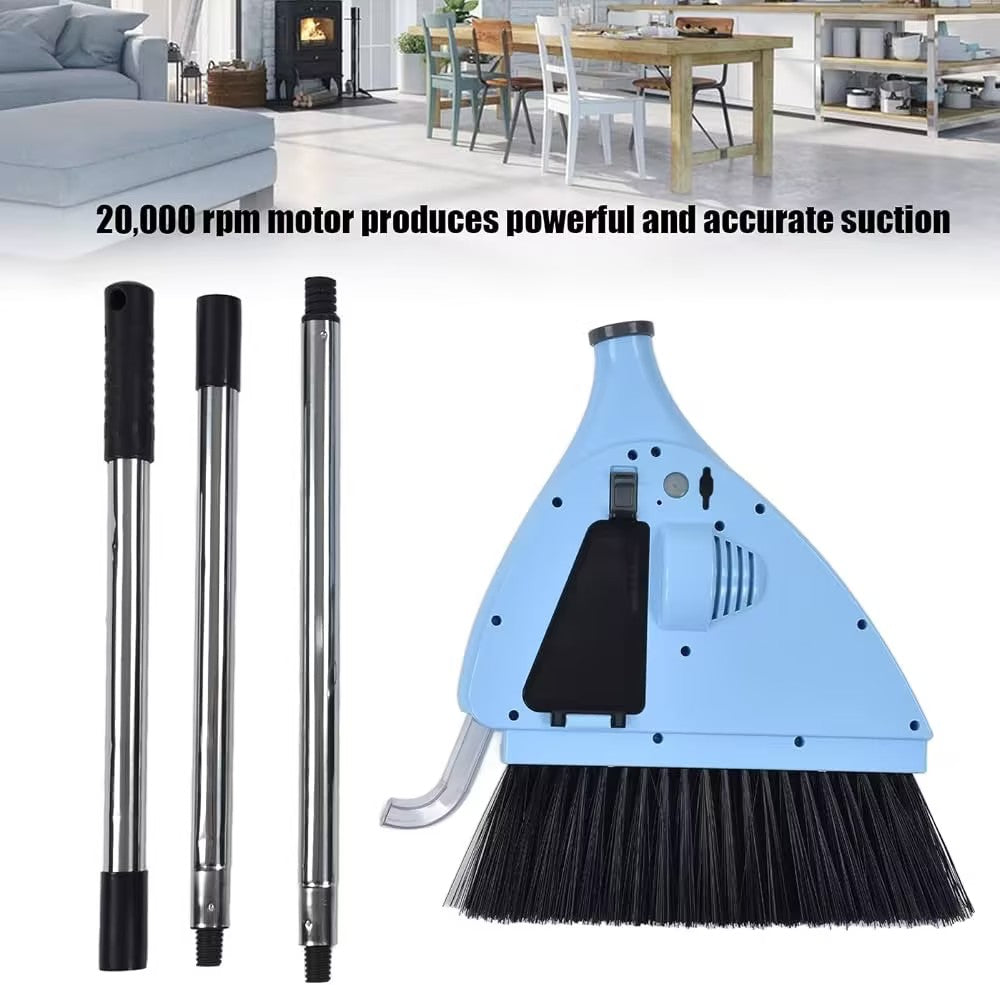 Rosvola Vacuum Broom, 2 in 1 Strong Suction Cordless Sweeper Broom, USB Charging Quiet Floor Sweeper, Broom Vacuum Sweeper for Bedroom, Living Room, Office, Hotel