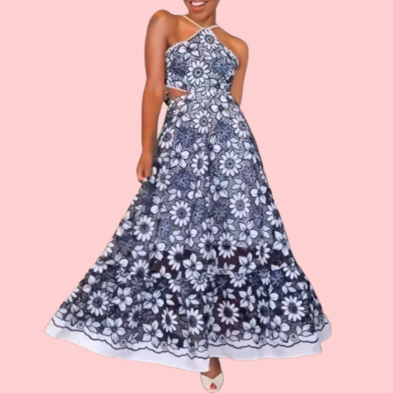Floral Printed Hanging Maxi Dress