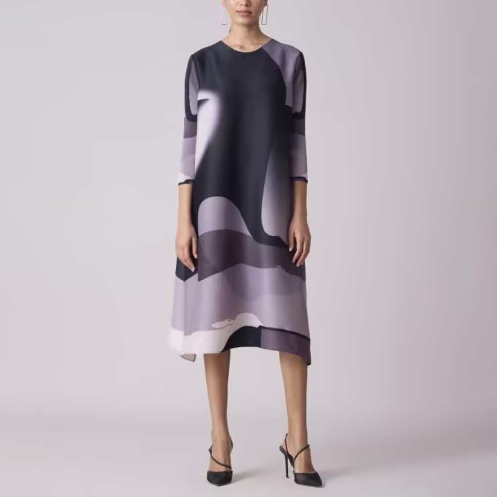 Multi-Color Stretch Midi Dress