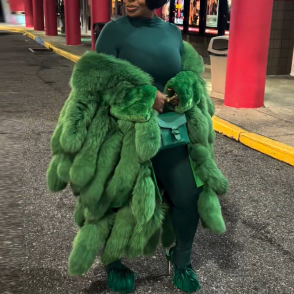 Green Fur Mott Tails Coat