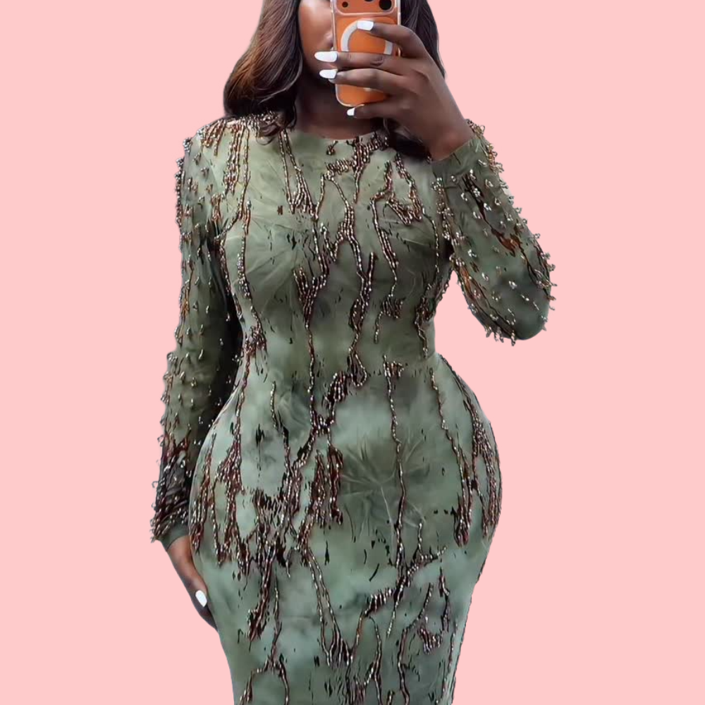 Green Wild Floral Maxi Dress