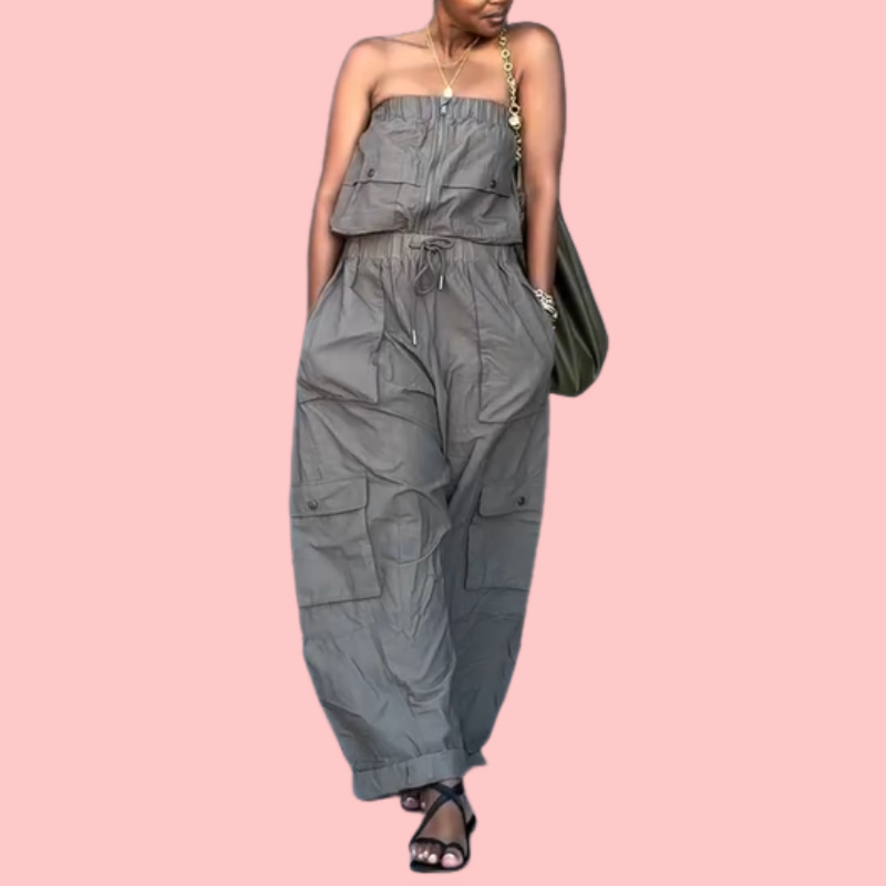 Sheath Zipper Pocket Jumpsuit