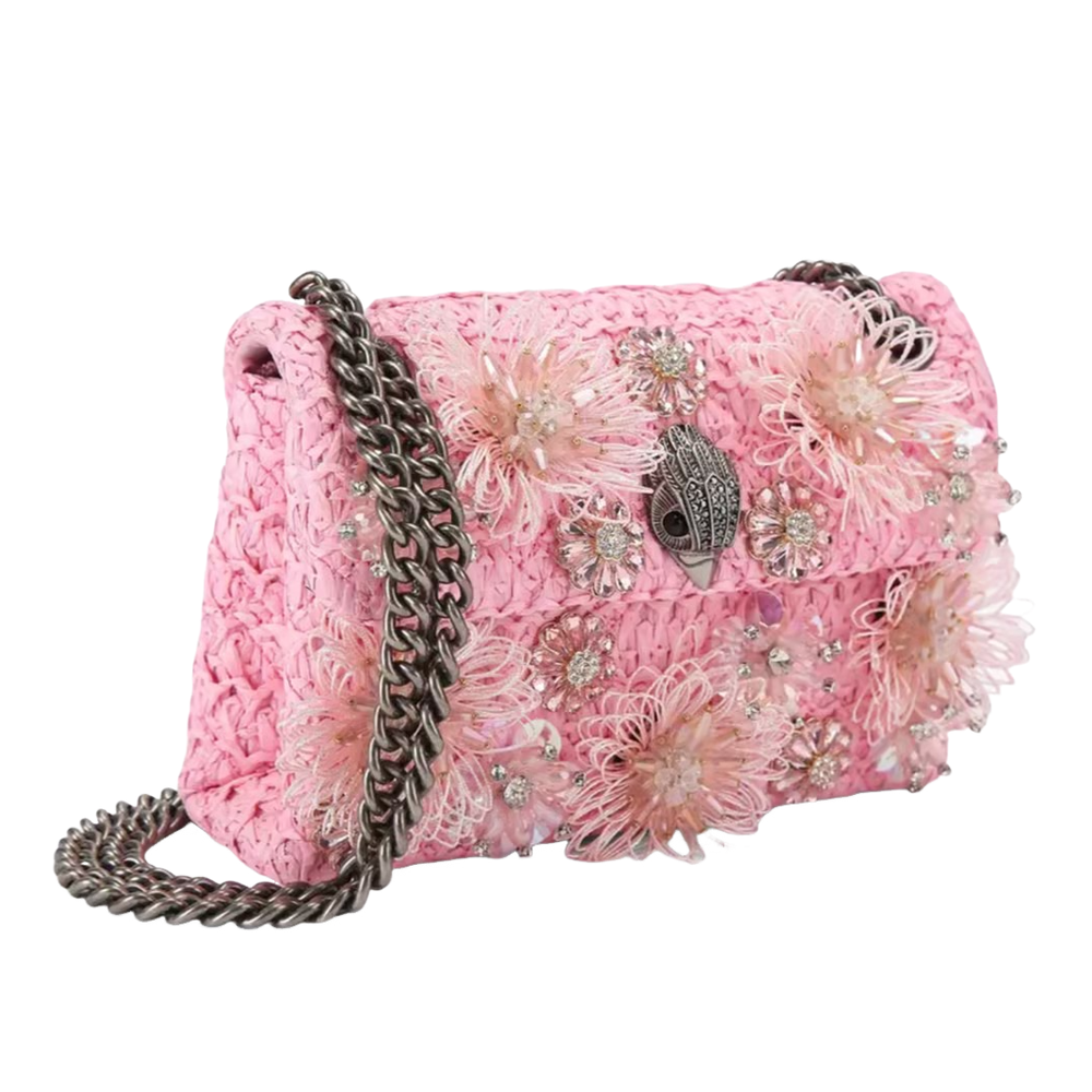 Pink 3D Floral Shoulder Bag