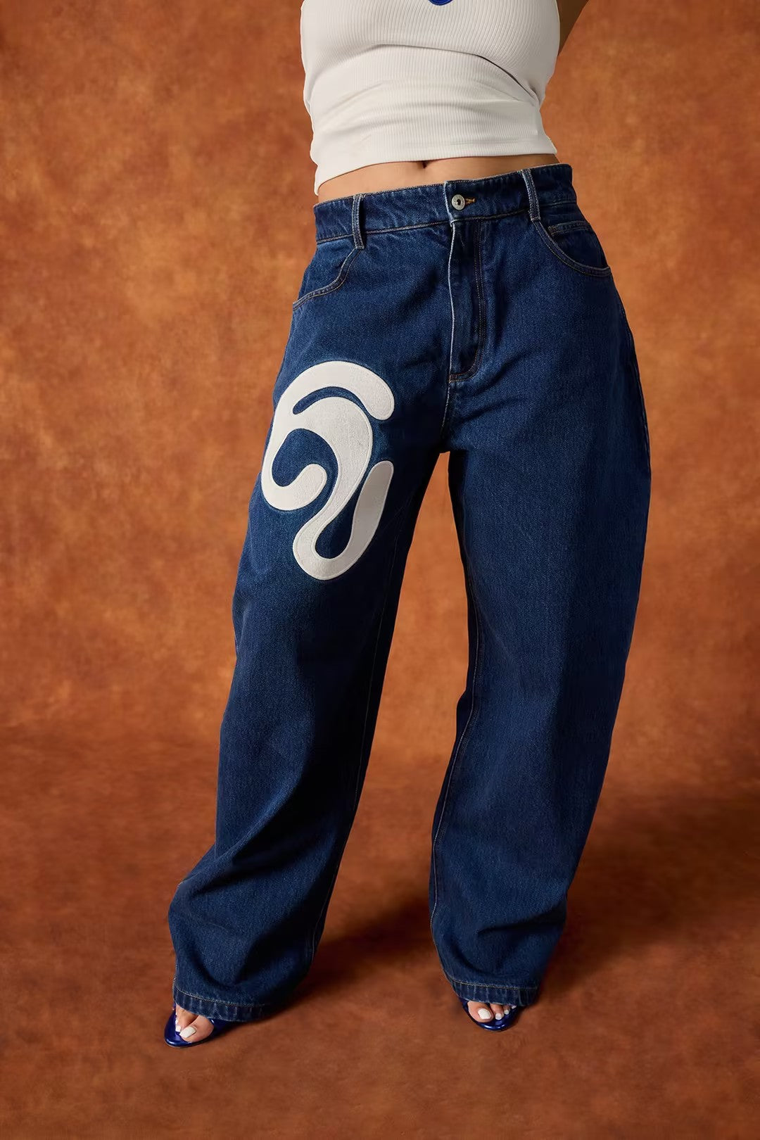Printed Denim Jeans